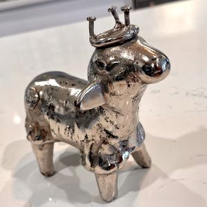 JAN BARBOGLIO  Lamb of God Cordero Bendito Nickel Cast Iron Figurine